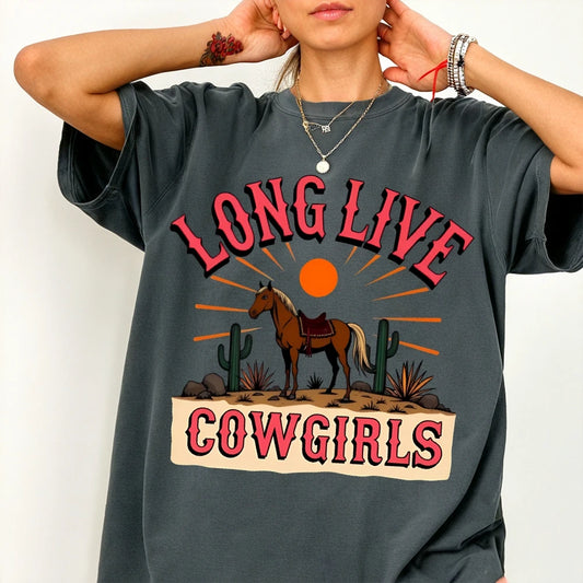 Clothing Cotton Womens Western Cowgirl Graphic Tee