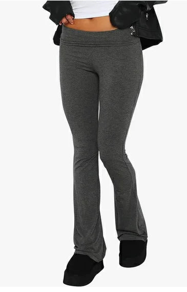 Women s Spring Summer Bell Bottom Pants High Waisted Stretch ming Solid Color Flared Pants