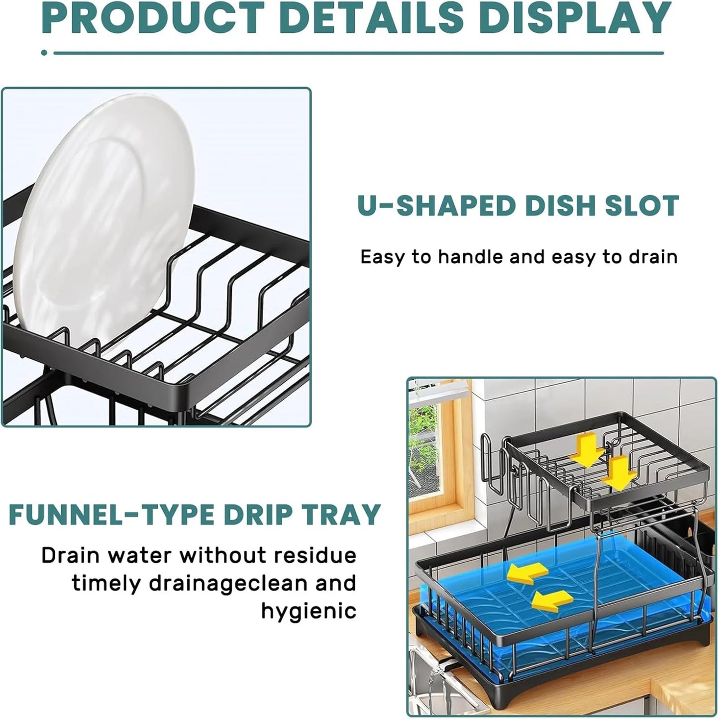 Hign Concerned Two Tier Stainless Steel Dish Drying Rack