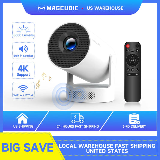 Magcubic HY300 Pro Projector 4K 720P LED WiFi Built Speaker