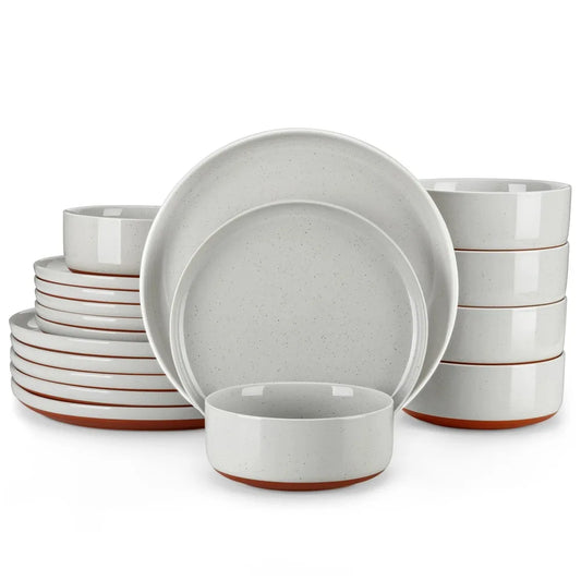 MALACASA Tara Stoneware Dinner Set With Layered Glaze