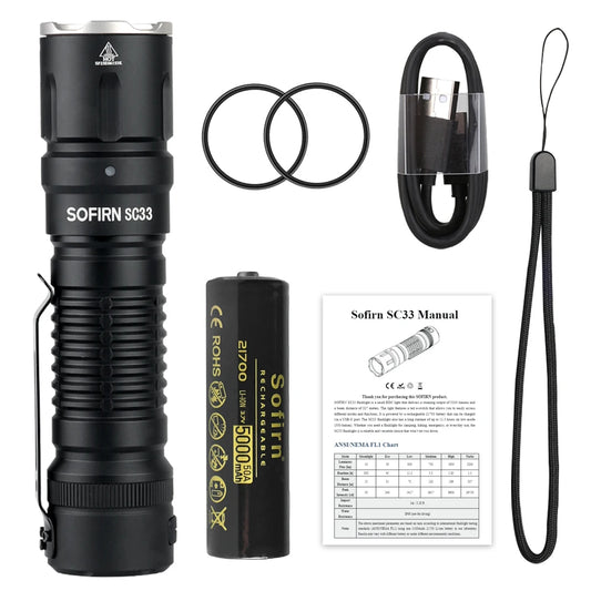 Sofirn SC33 XHP703 Flashlight 5200lm USB C Rechargeable