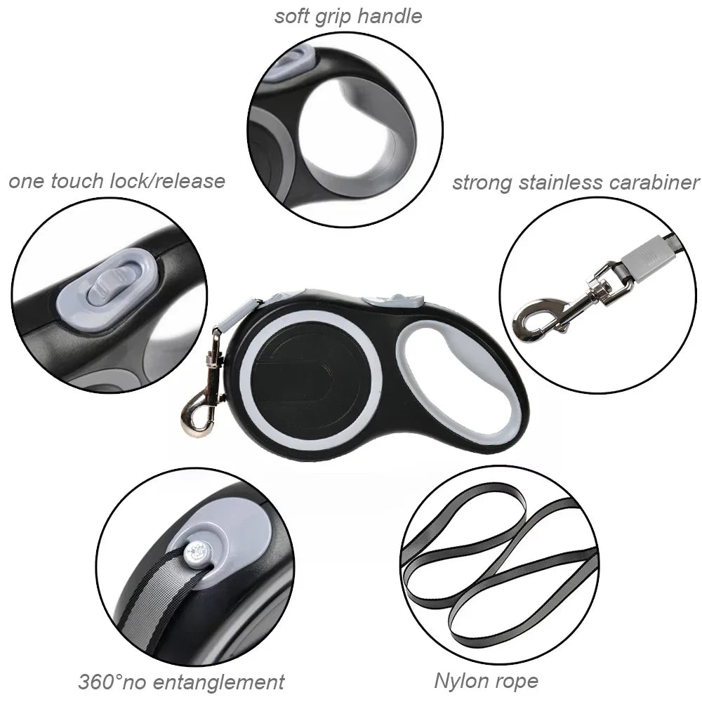 Holapet Retractable Dog Leash Adjustable Durable Walking