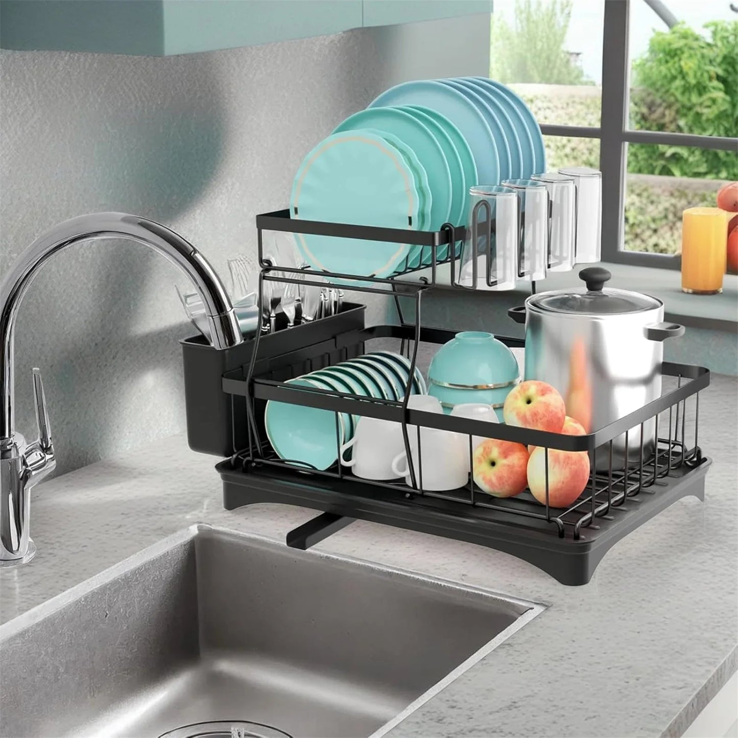 Hign Concerned Two Tier Stainless Steel Dish Drying Rack