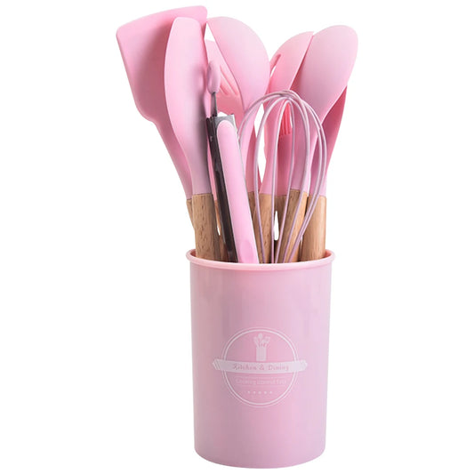 Shunmaii 12Pcs Kitchen Utensil Set Silicone Spatulas