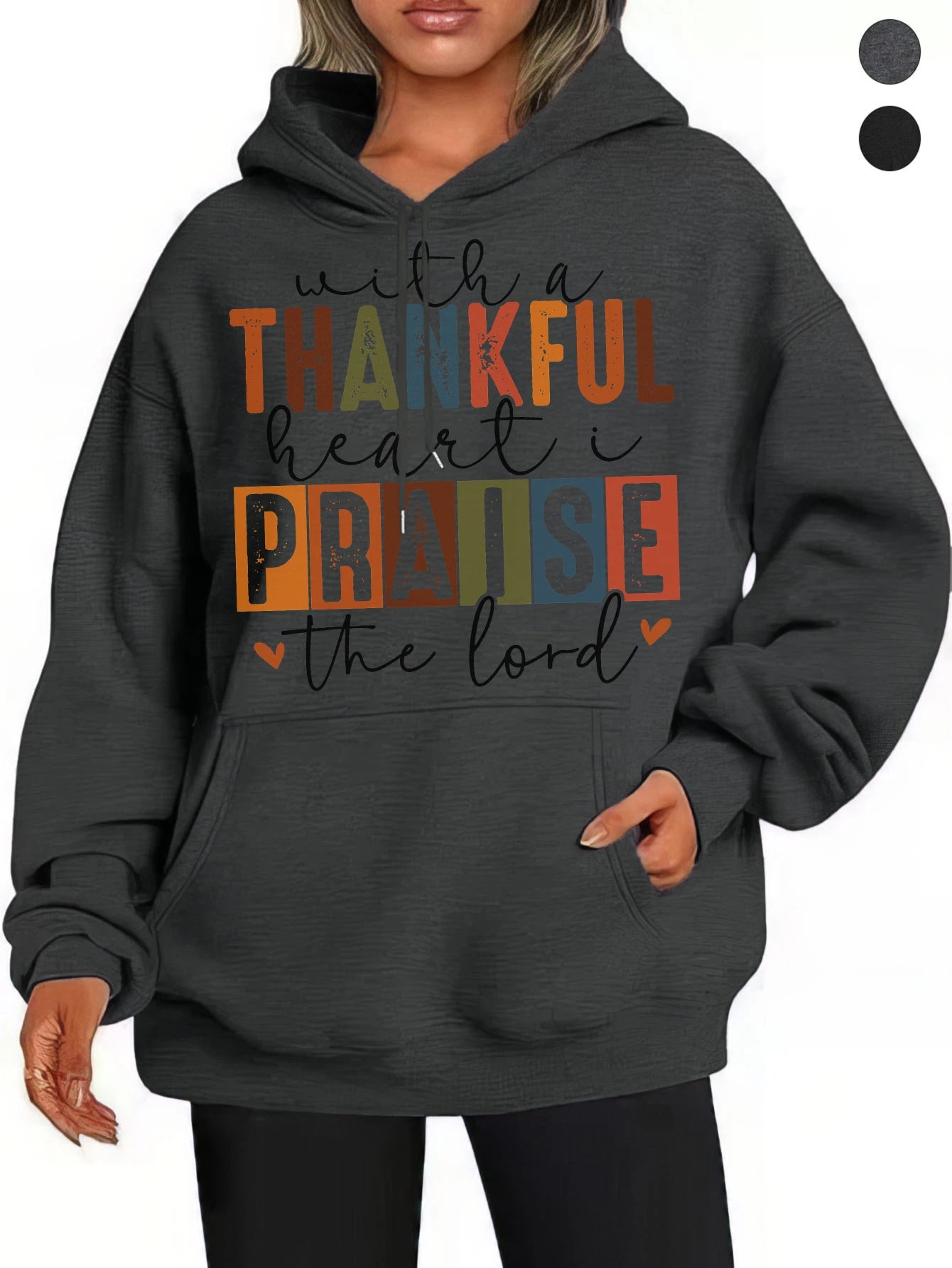 Thanksgiving Christian Women's Hoodies Retro Design Cotton Loose Fit Sweatshirt