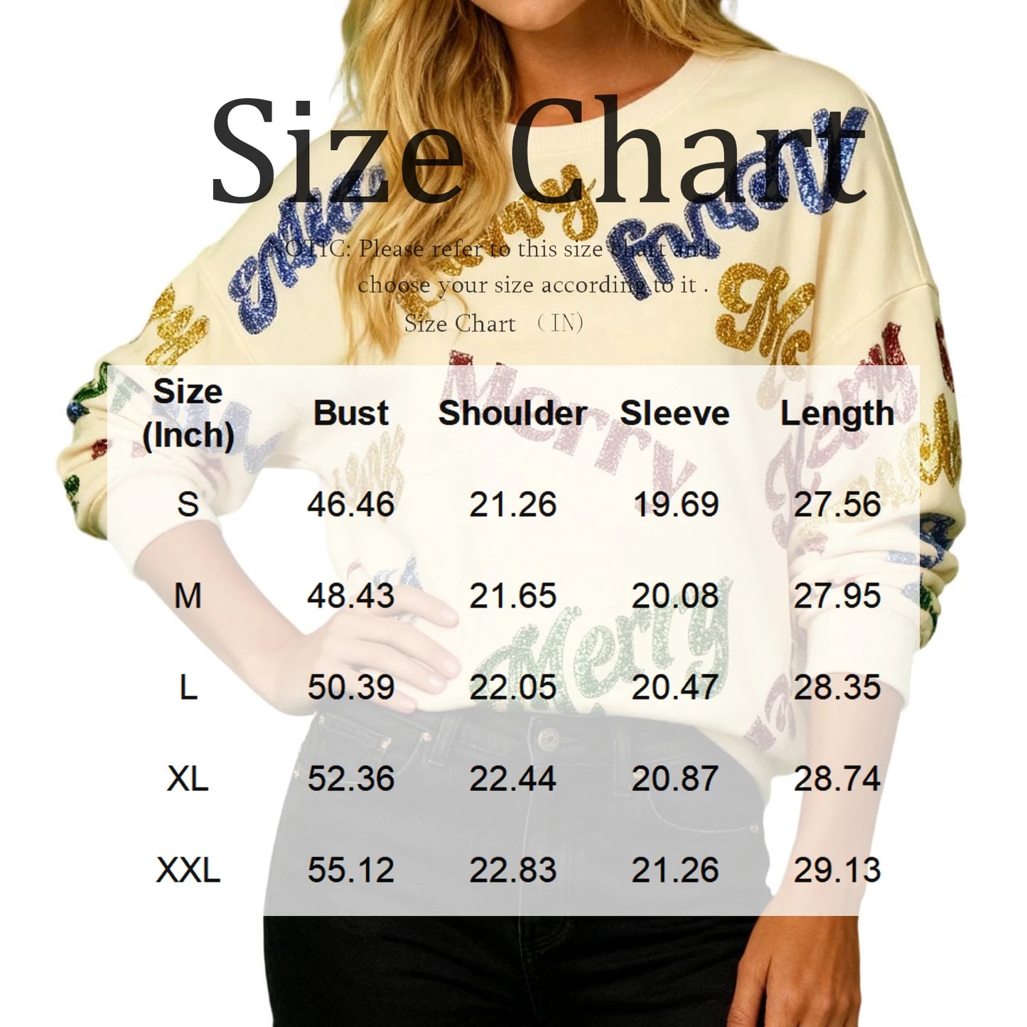 Loose Christmas Glitter Printed Sweatshirt For Women